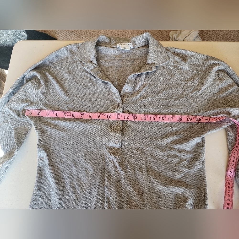 Lacoste Women's Gray Shirt Dress Size 38. - Picture 3 of 6